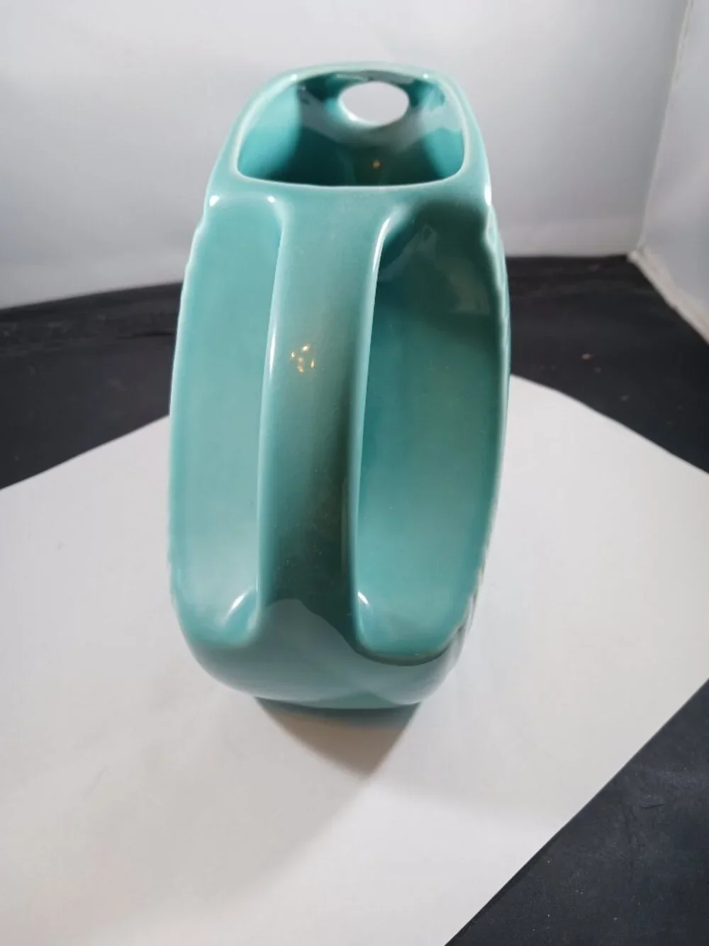Fiestaware Vintage Turquoise Homer Laughlin Disc Large Pitcher